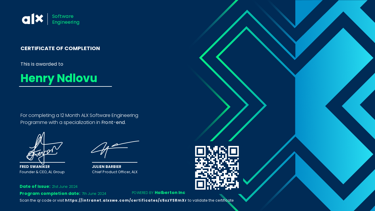 ALX Africa Software Engineering Professional Certificate